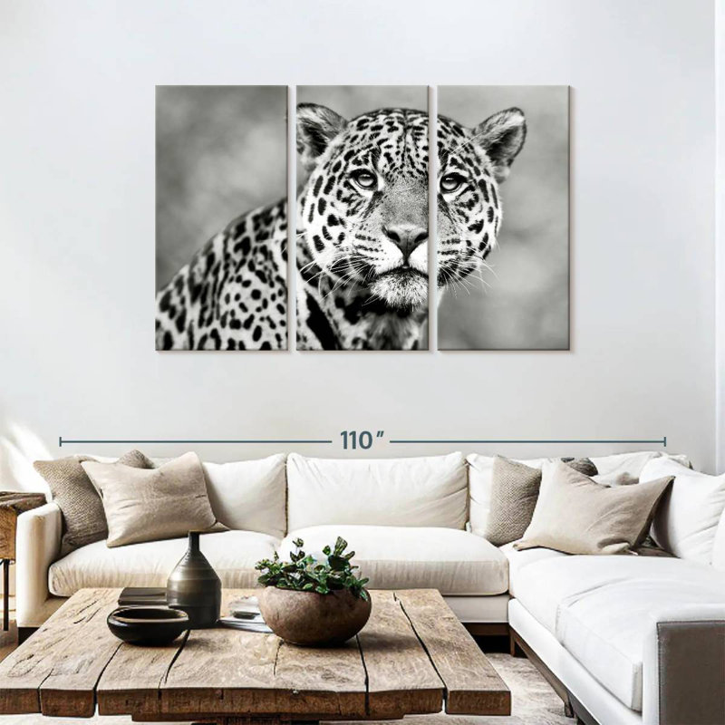 Monochromatic Jaguar, 48" H x 74" W