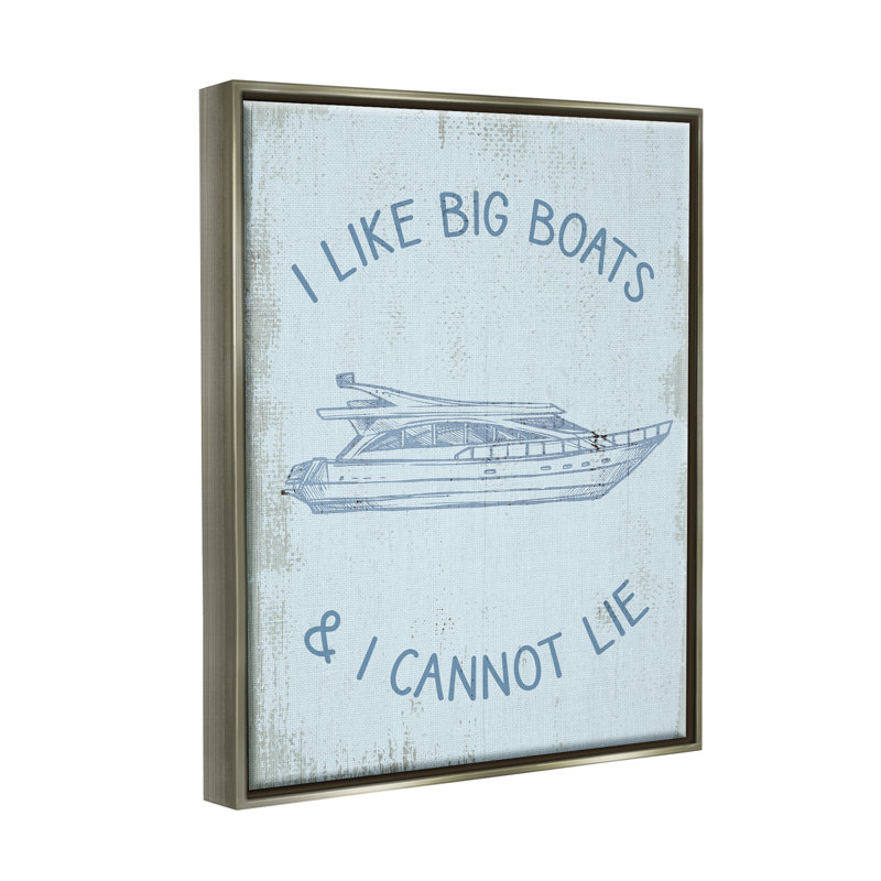 Drôle de gros bateaux rustiques, reproduction sur toile, H 31 po x l 25 po x P 1,7 po, Cadre flottant gris lustré