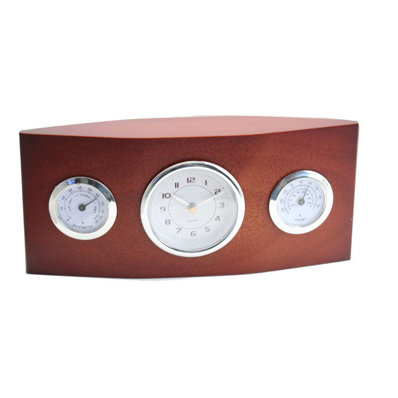 Analogue Wood Quartz Movement / Crystal Tabletop Clock Brown Wood