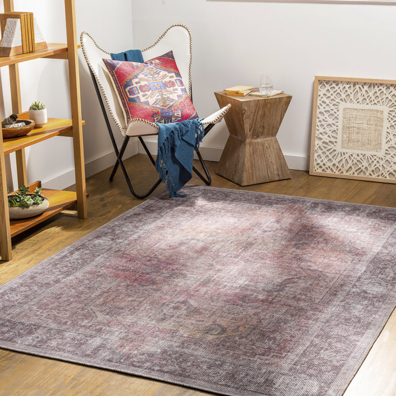 Tomishige Oriental Red/Light Brown/Charcoal/Taupe/Light Beige Area Rug, Rectangle 7'10" x 10'2"