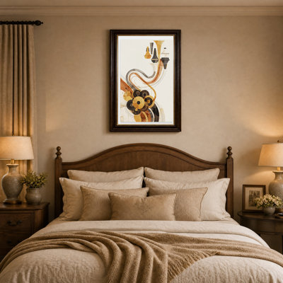 Toile abstraite beige et brune