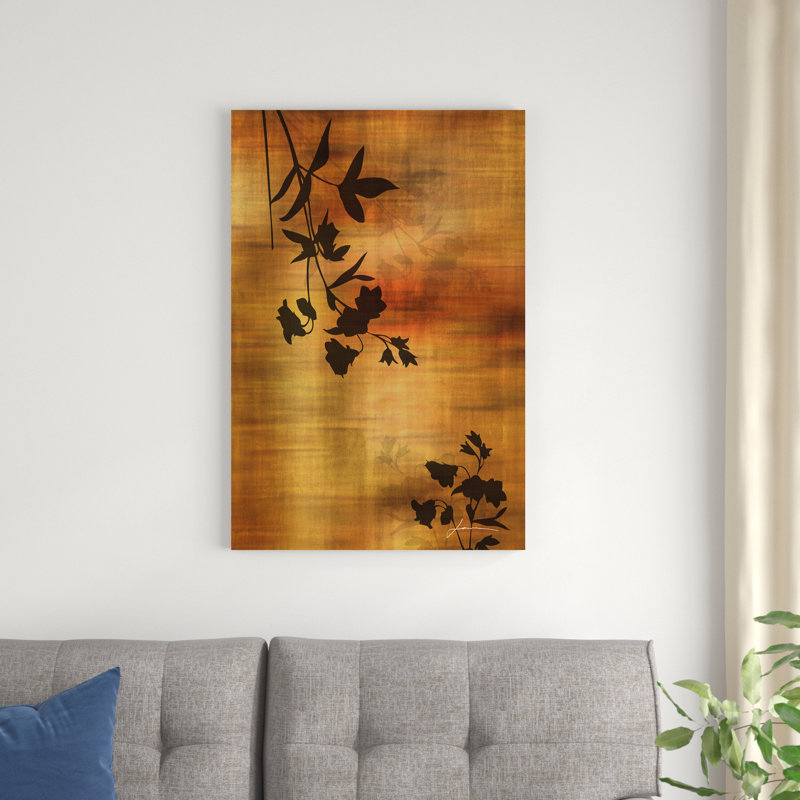 Sépia floral II, H 36 po x l 24 po x P 1,25 po