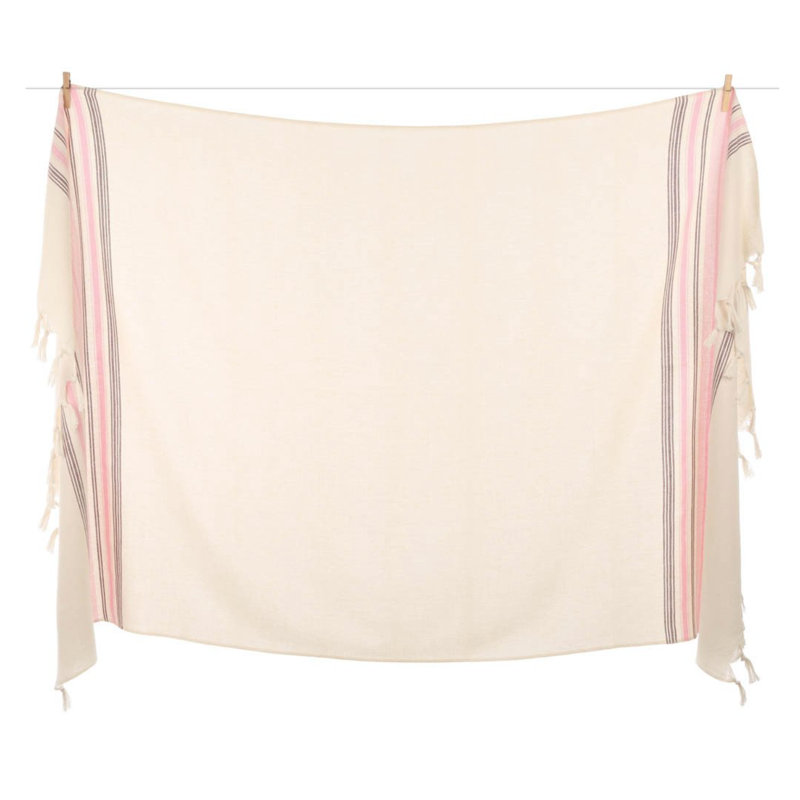 Serviette de plage chic en coton turc, Bébé rose bourgogne