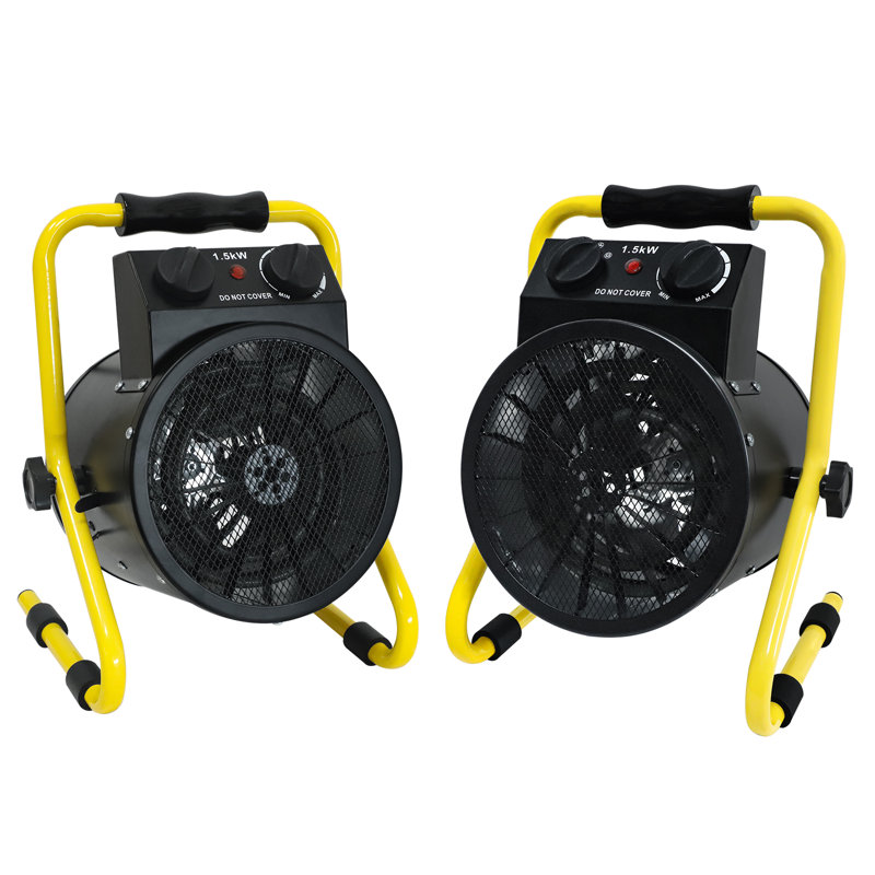 Chaufferette portative électrique (2 pièces), chauffage rapide avec protection contre la surchauffe, chauffage de serre 1500W, chauffage de tente de culture
