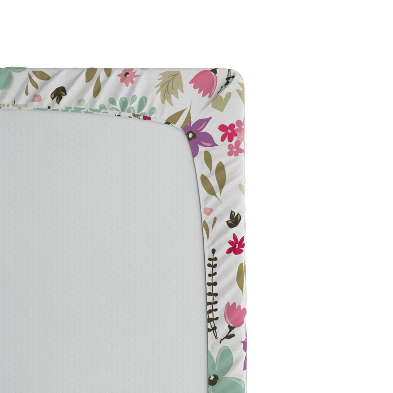 Microfiber Fitted Sheet, Twin XL Fitted Sheet, White Floral 3