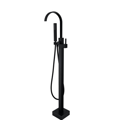 Metal Freestanding Tub Faucet With Hand Shower Attachment Solid Detachable Shower, Elegant
