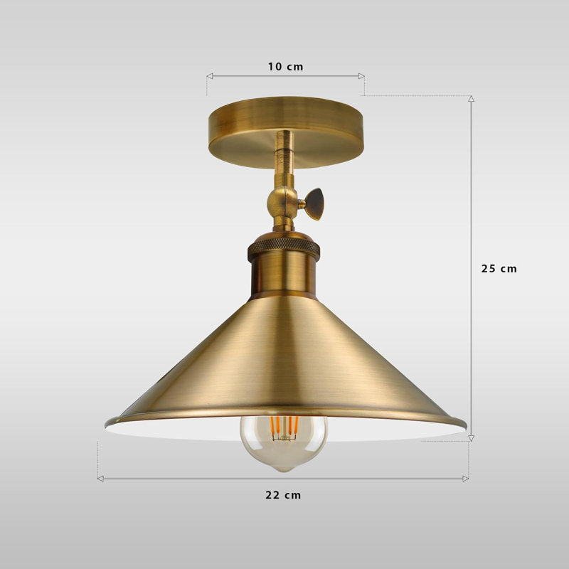 Boling Semi Flush Mount, Yellow Brass