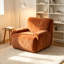 Fauteuil surdimensionné en chenille, fauteuil d'appoint moderne avec assise extra large et confortable, idéal pour le salon, la chambre à coucher et le coin lecture.