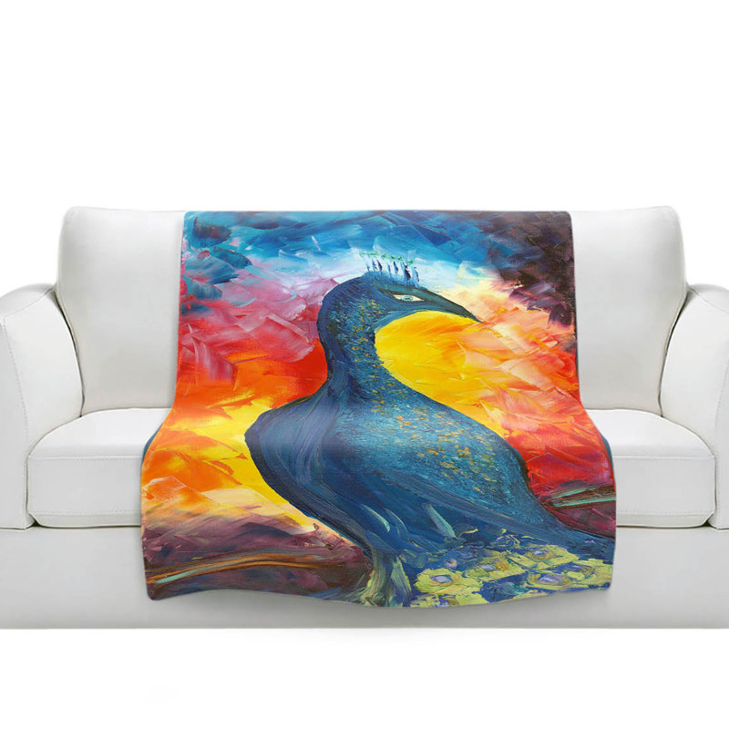 Couverture sherpa doux peacock, l 68 po x L 80 po