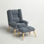 Denzel Upholstered Accent Chair with Footstool-626328186