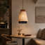 Luminaire suspendu simple tissé à la main avec abat-jour en tissu, lampe de maison de campagne moderne