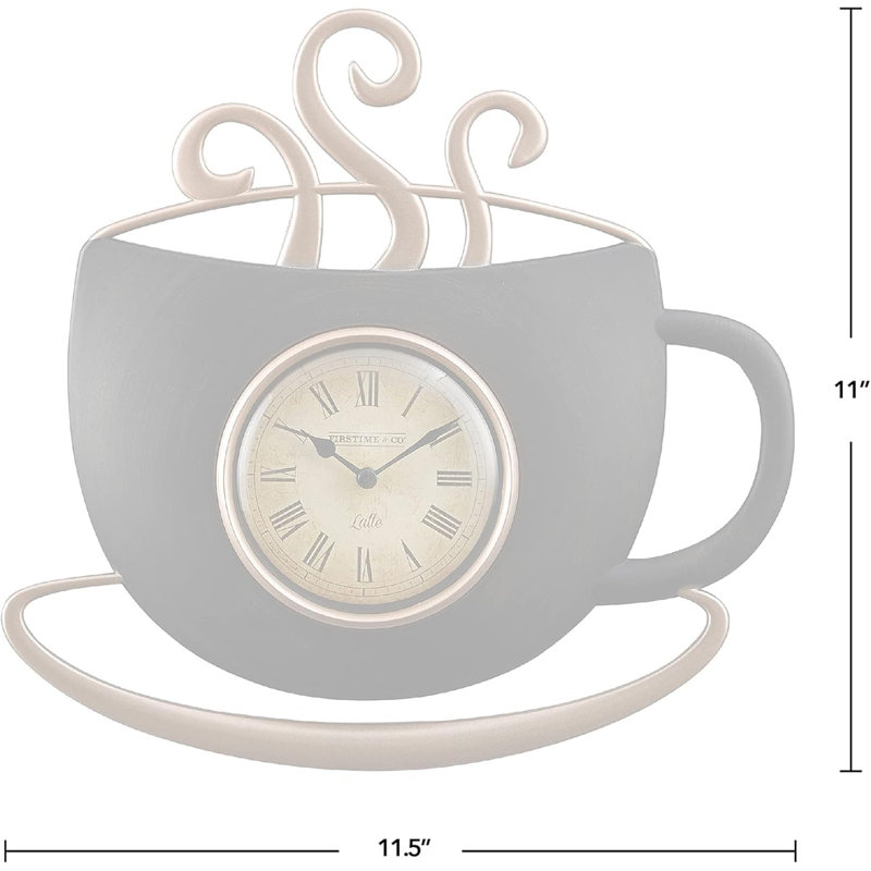 No-ticking Coffee Cup Wall Clock