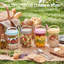 Contenants pour avoine de 16 oz avec couvercles, 6 pots Mason à large ouverture avec cuillères, pots en verre hermétiques pour salade, chia, céréales, yogourt