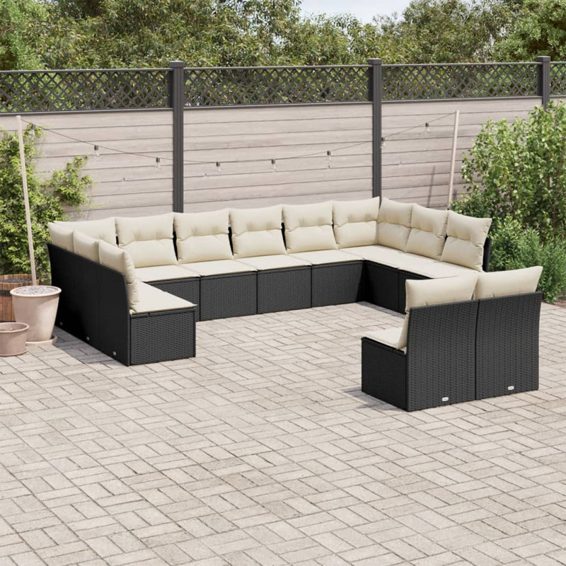 Ensemble de canapé de jardin Vidaxl - noir