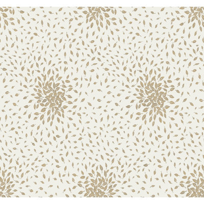 Petite Leaves Floral Metallic Wallpaper Roll