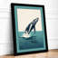 Breaching Whale Coastal - Framed Print-871829898-871829896