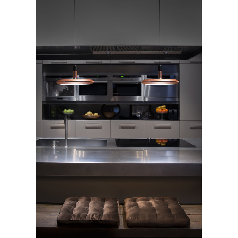 Hopson 1 - Light LED Geometric Pendant, Copper