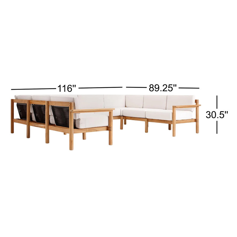 Haven Outdoor - Seat Patio Sectional, Sunbrella Canvas, 8
