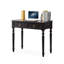 Bureau d'écriture rectangulaire en bois massif noir avec tiroirs-1125043132