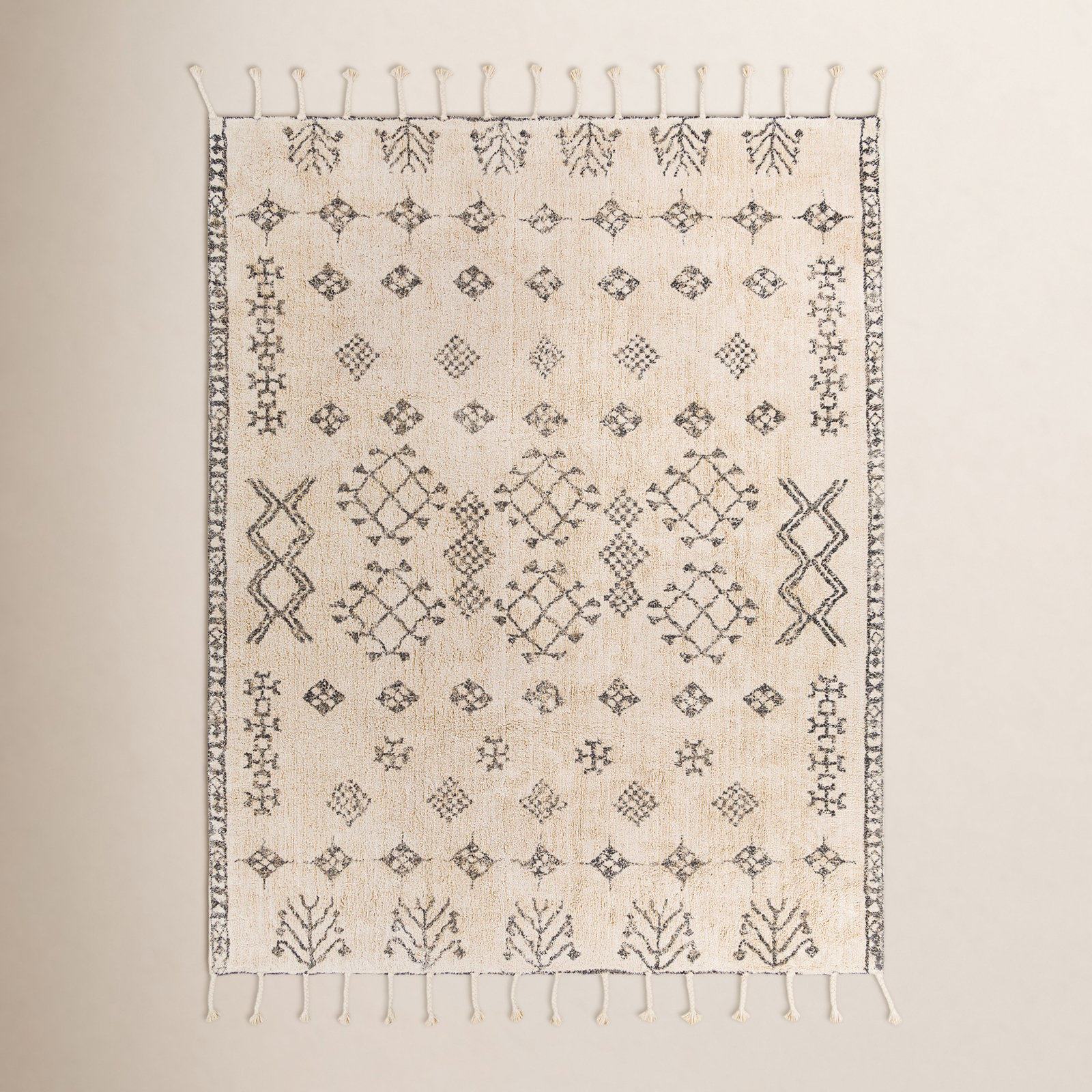 Vannie Handmade Cotton Black Rug, Rectangle 8' x 10'