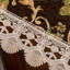 Nappe de table basse antidérapante en chenille à motif floral vintage avec bordure en dentelle, Fleury Glory Mocha Brown, 60,2 cm x 160 cm-425396838-425396839