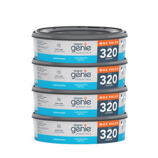 Diaper Genie Essentials, Round Diaper Pail Refill Bags, Pack of 4