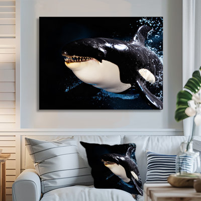 Smiling Deep Sea Orka - Coastal Animal Wall Art Living Room