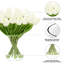 Faux tulipes dans un vase en verre avec fausse eau Galas-1419137004