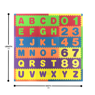 Tapis de jeu en mousse à motif de lettres et de chiffres