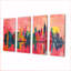 Rose, gratte-ciel de New York, ensemble d'art mural sur toile New York City-1905597450