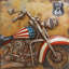 Peinture murale 3D faite à la main 80 x 80 cm avec drapeau