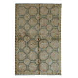 Hand Knotted Area Rug in Sterling And Cream