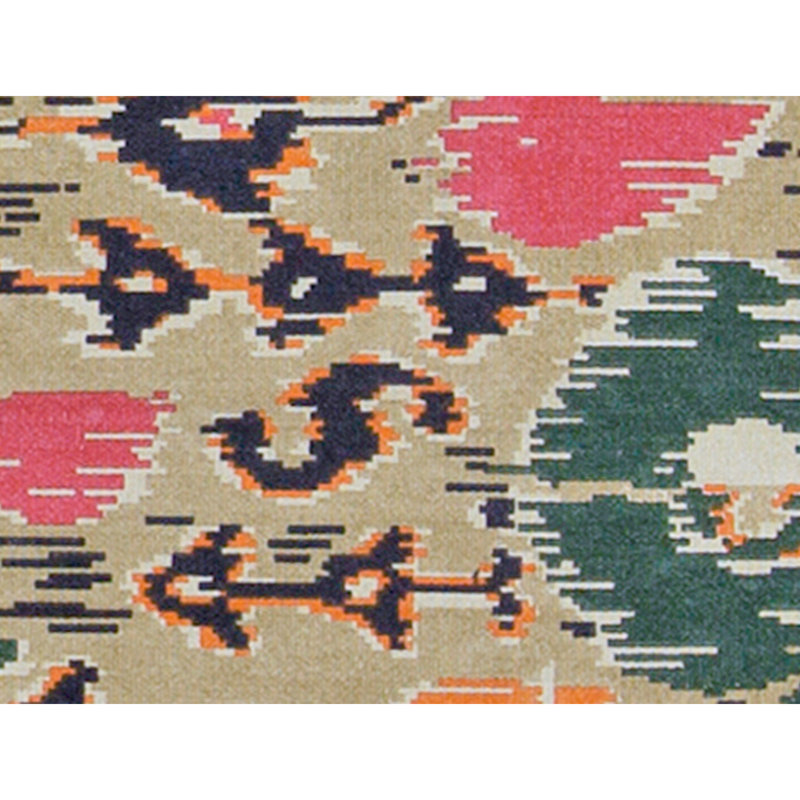 High-Quality Hand-Knotted Green And Brown Area Rug