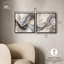 «Gleaming Horizons Duo», reproduction d'art sur toile par Art Remedy, cadre noir, 16 x 16-390562068-390562065