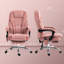 Fauteuil de bureau ergonomique à massage avec repose-pieds rétractable, massage par vibration à 6 points et chauffage lombaire à 3 niveaux, chaise de bureau d'ordinateur pivotante inclinable à 135 ° et supportant 265 lb
