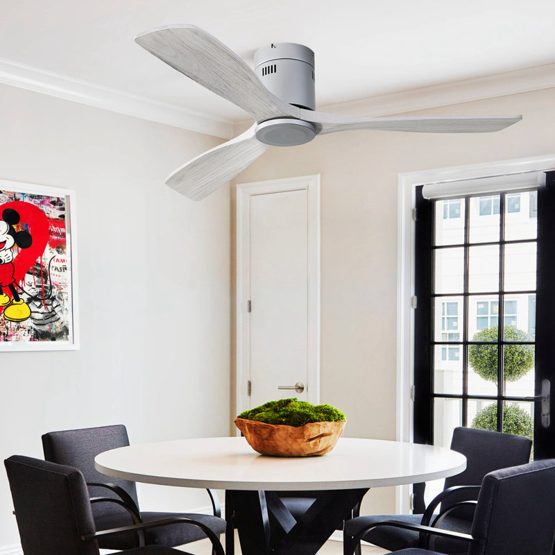 Ventilateur de plafond à DEL de 51,96 po avec télécommande et ensemble d'éclairage inclus