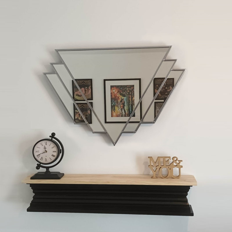 Addeson Triangle Wall Mirror, Silver