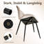 Dining Chairs - Contemporary Dining Chair - Comfortable Linen Dining Chairs - Metal Legs-892459950-877655163