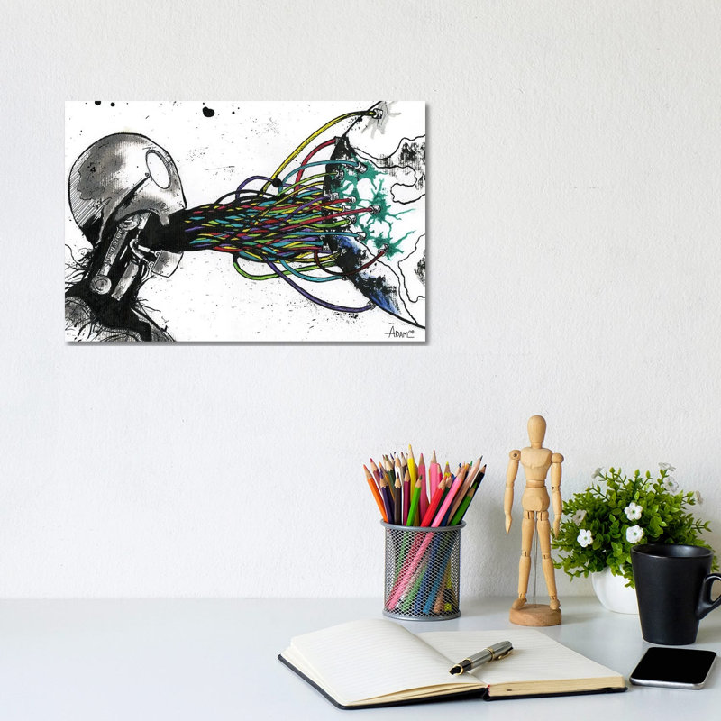 Color Through Sound Robot by Adam Michaels - Wrapped Canvas Gallery-Wrapped Canvas Giclée, 20.32 cm H x 30.48 cm W