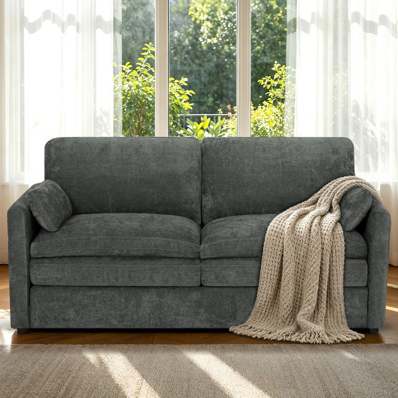 2 Seater Chenille Sofa, Gray