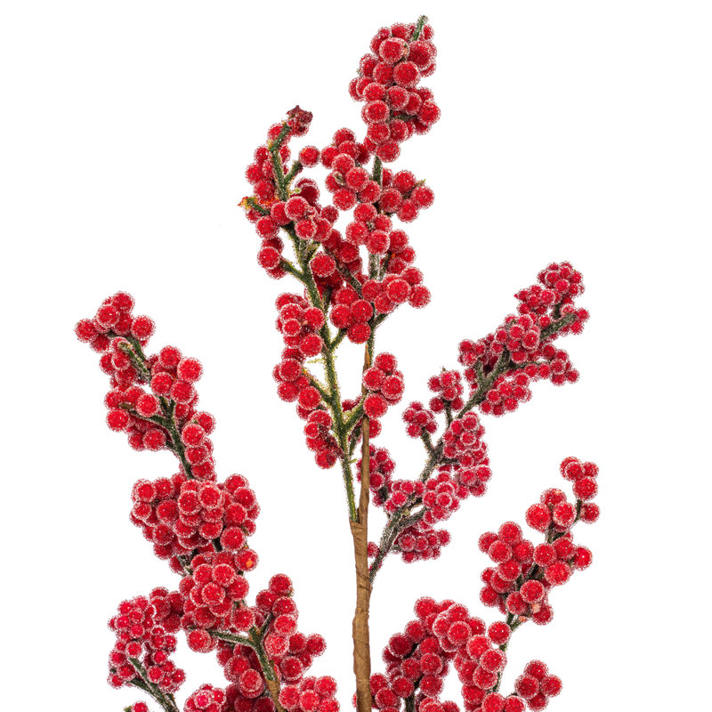 25" Artificial Red Ice Berry Spray 2/Bag