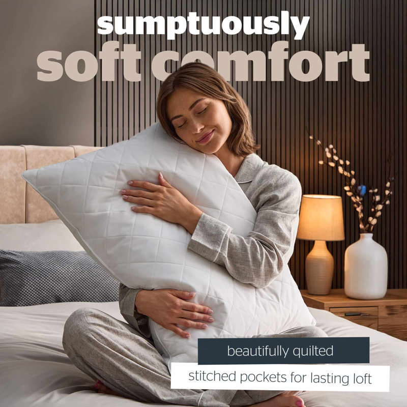 Silentnight Quilted Duck Feather Pillow Pair