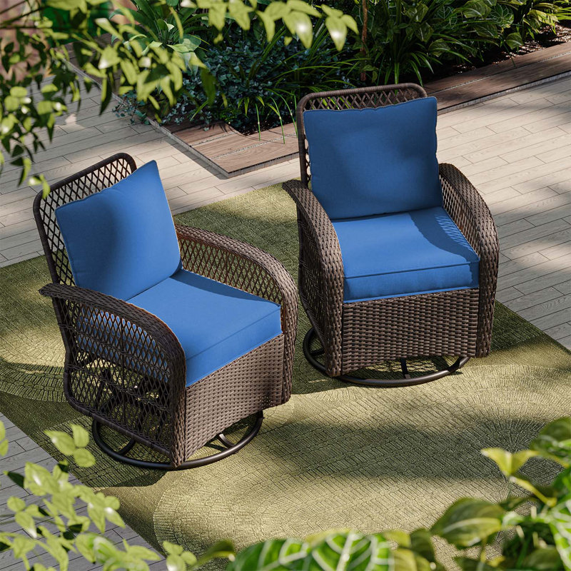 8-pcs Patio Individual Chair Cushion Covers – 4" Thick Water-repellent Replacements For 4-seat Sectional Sofa, Navy