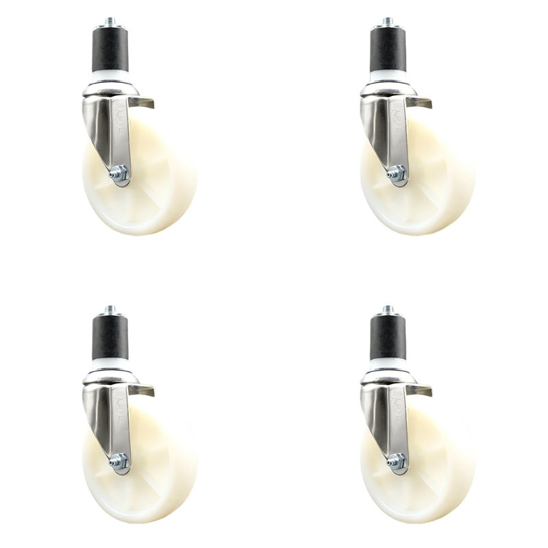 Roulettes pivotantes, H 5 po x l 5 po
