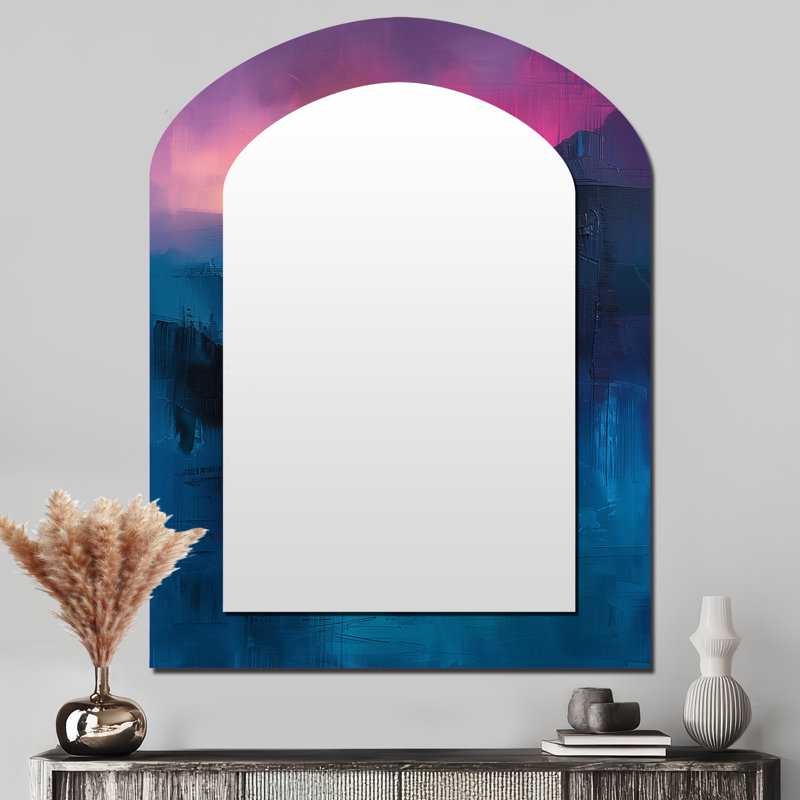 Miroir mural noir et rose, 43 po x 33 po