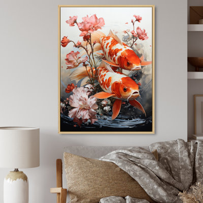 «Fishing Contemporary Koi Fish II», reproduction d'art sur toile