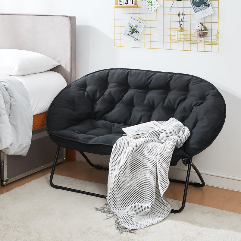 Chaise rembourrée 2 places 2East, Microfibre noire