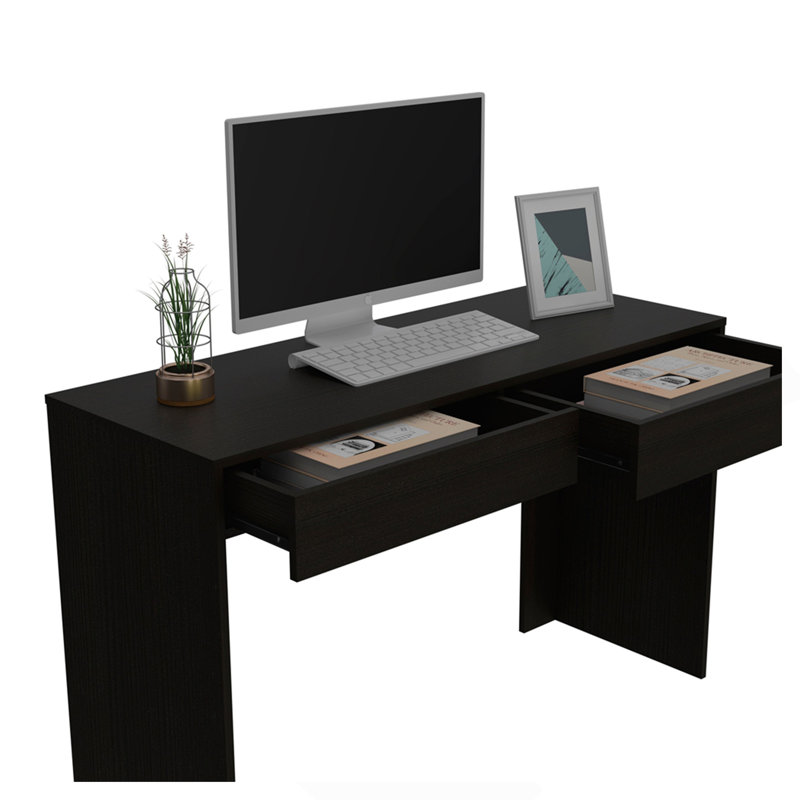 Bureau d'écriture Tampa, deux tiroirs, Noir