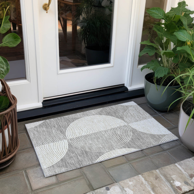 Machine Washable Indoor/Outdoor Howle ACN2275 Geometric Rug, Rectangle 1'8" x 2'6"