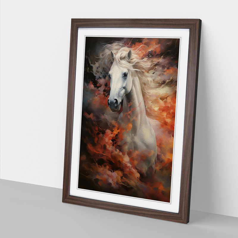 XYZ-FRM-V1223-3654 Horse Informel No.2 - Single Picture Frame Print on Wood